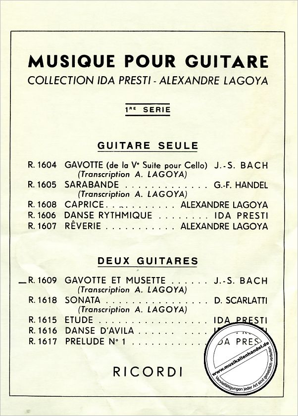 Titelbild für R 1609 - GAVOTTE ET MUSETTE