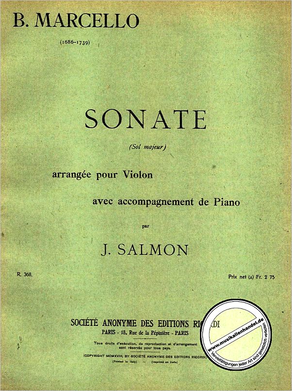 Titelbild für R 368 - SONATE G-DUR