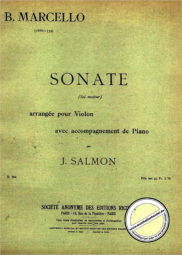 Titelbild für R 369 - SONATE G-DUR