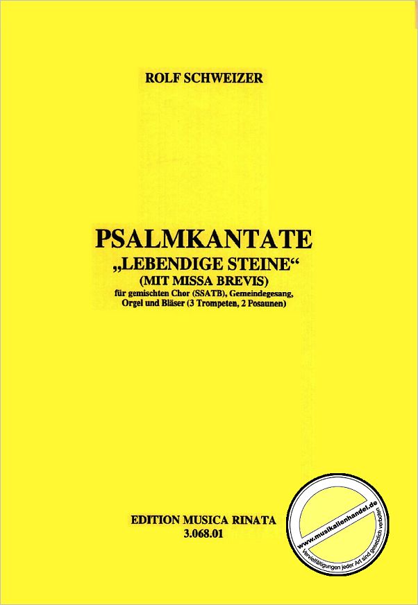 Titelbild für RINATA 3068-01 - LEBENDIGE STEINE - PSALMKANTATE