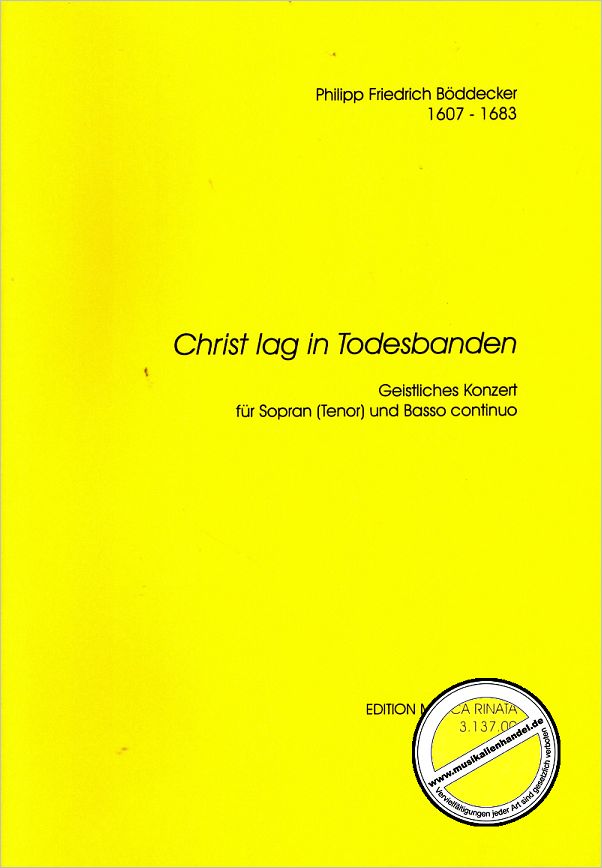 Titelbild für RINATA 3137-00 - CHRIST LAG IN TODESBANDEN - GEISTLICHES KONZERT