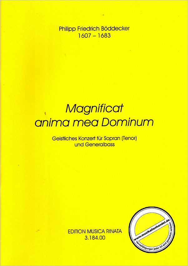 Titelbild für RINATA 3184-00 - MAGNIFICAT ANIMA MEA DOMINUM