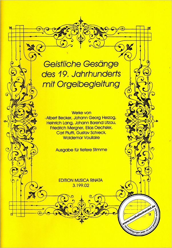 Titelbild für RINATA 3199-02 - GEISTLICHE GESAENGE DES 19 JAHRHUNDERTS
