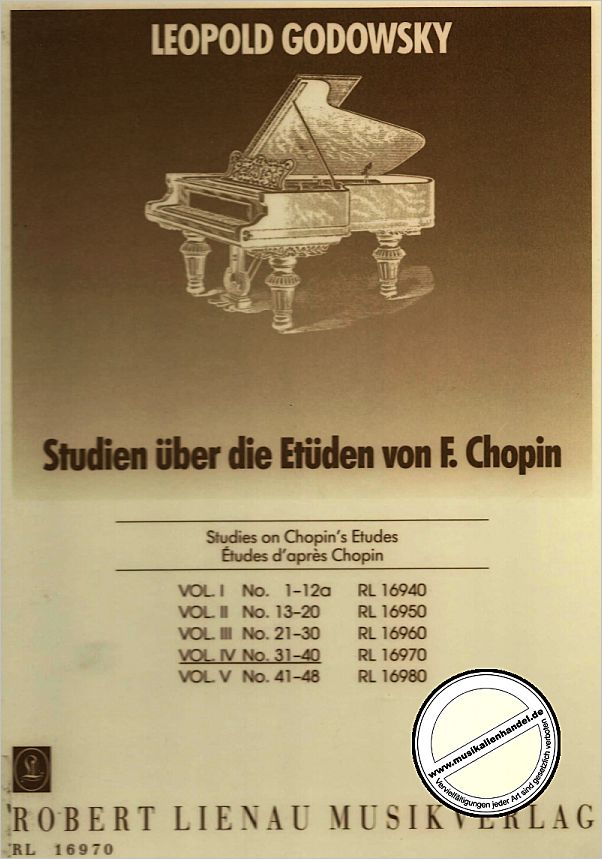 Titelbild für RL 16970 - STUDIEN UEBER CHOPIN ETUEDEN 4