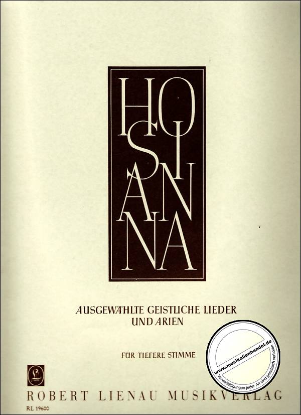 Titelbild für RL 19600 - HOSIANNA ALBUM