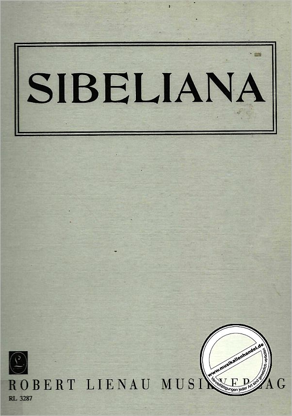 Titelbild für RL 32870 - SIBELIANA