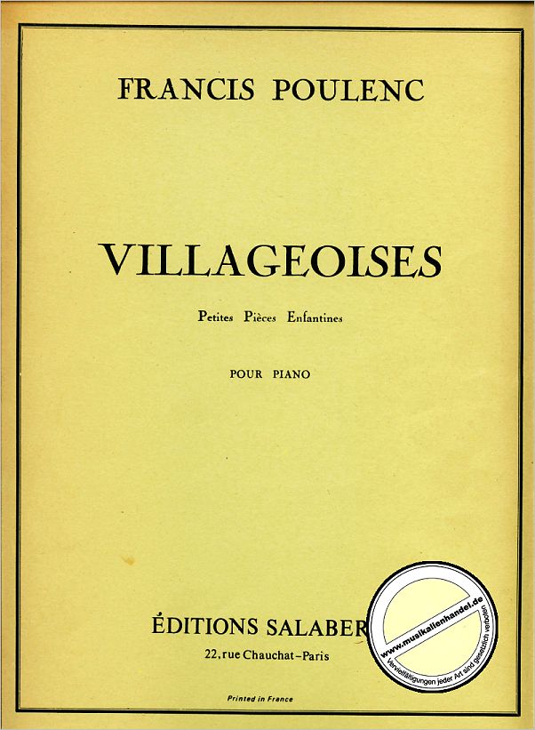 Titelbild für SALABERT 11878A - VILLAGEOISES