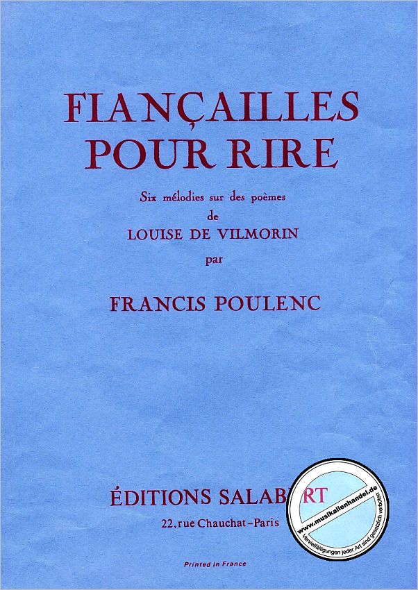 Titelbild für SALABERT 12071 - FIANCAILLES POUR RIRE