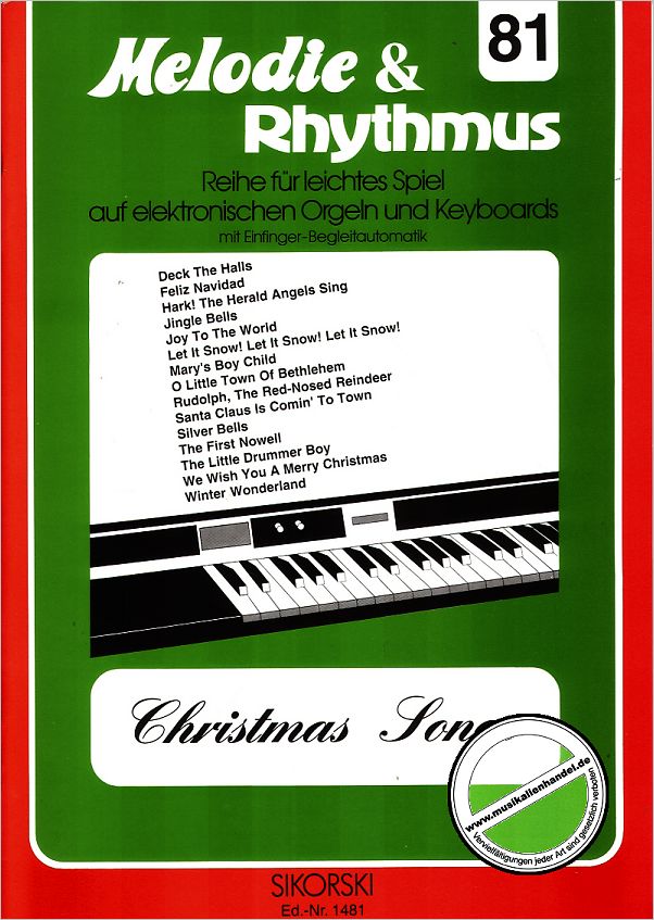 Titelbild für SIK 1481 - CHRISTMAS SONGS