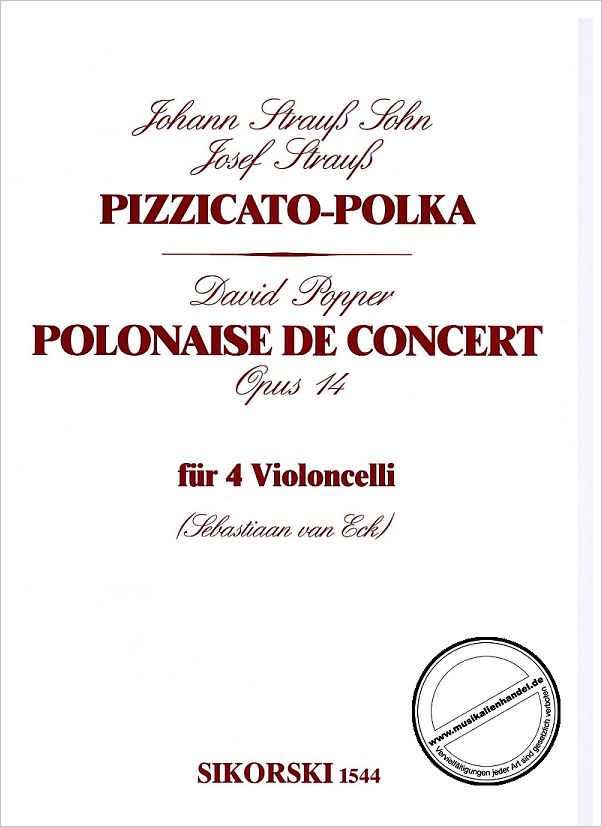 Titelbild für SIK 1544 - PIZZICATO POLKA + POLONAISE DE