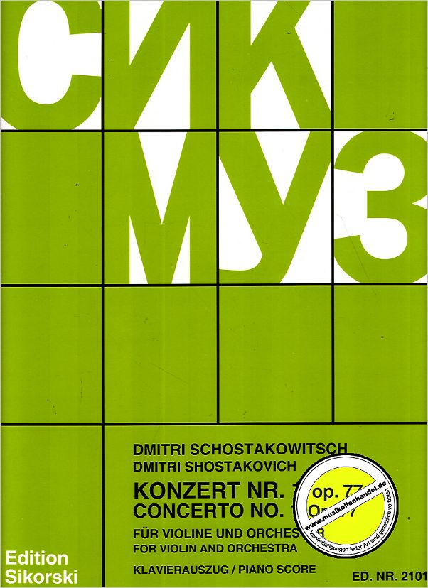 Titelbild für SIK 2101 - KONZERT 1 OP 77 - VL ORCH