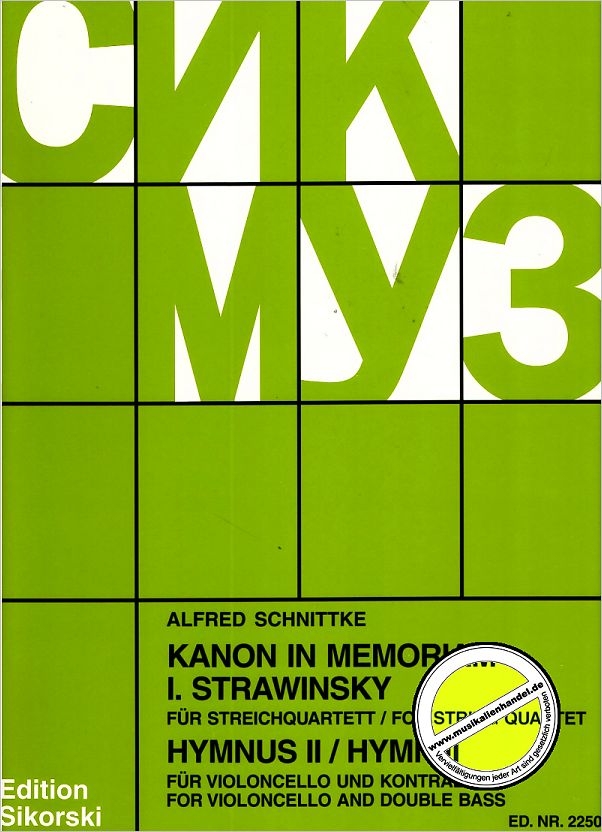Titelbild für SIK 2250 - HYMNUS 2 + KANON IN MEMORIAM IGOR STRAWINSKY