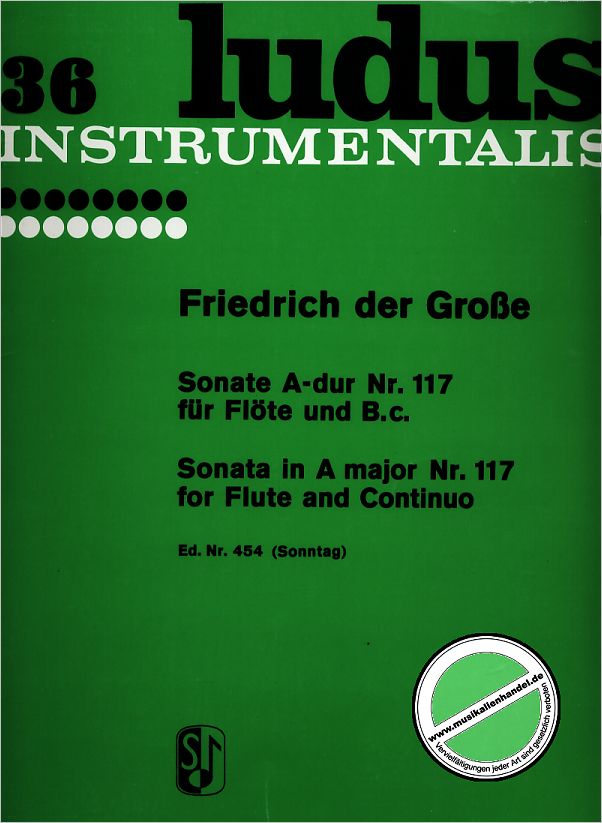 Titelbild für SIK 454 - SONATE A-DUR NR 117