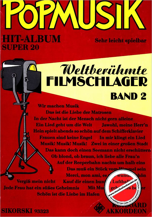 Titelbild für SIK 93323 - WELTBERUEHMTE FILMSCHLAGER 2