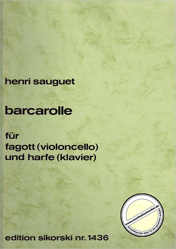 Titelbild für SIK 1436 - BARCAROLLE