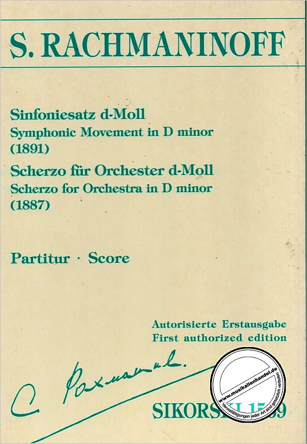 Titelbild für SIK 1569 - SCHERZO + SINFONIESATZ D-MOLL
