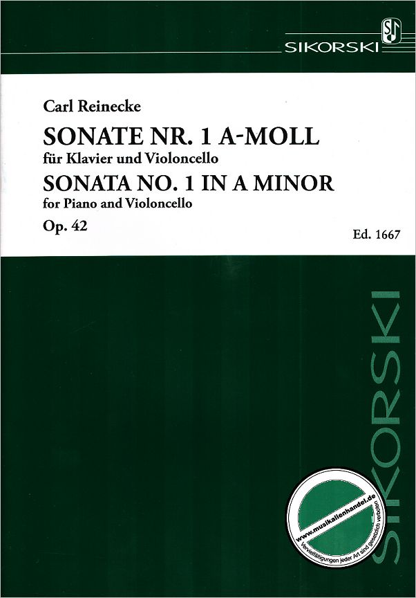 Titelbild für SIK 1667 - SONATE 1 A-MOLL OP 42