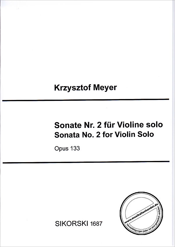 Titelbild für SIK 1687 - Sonate 2 op 133