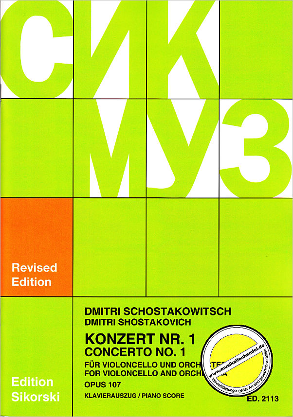 Titelbild für SIK 2113 - KONZERT 1 ES-DUR OP 107 - VC OR