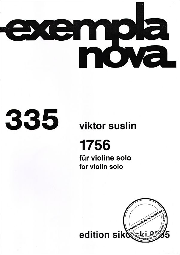 Titelbild für SIK 8535 - 1756 FUER VIOLINE SOLO (2005)