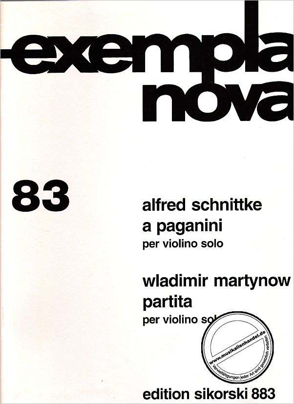 Titelbild für SIK 883 - A PAGANINI PARTITA