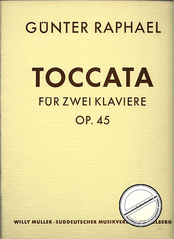 Titelbild für SM 1613 - TOCCATA (1937) OP 45