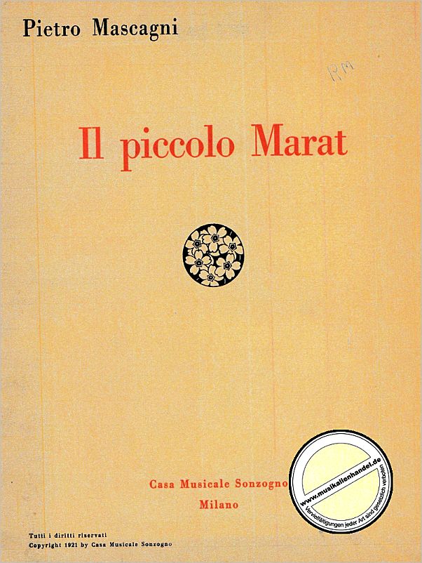 Titelbild für SONZOGNO 2202-14 - IL PICCOLO MARAT