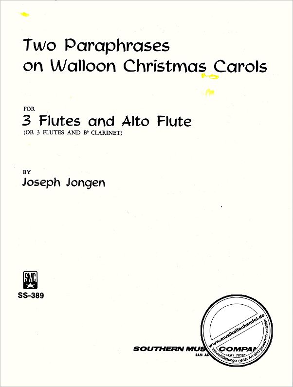 Titelbild für SOU SS389 - 2 PARAPHRASES ON WALLOON CHRISTMAS CAROLS