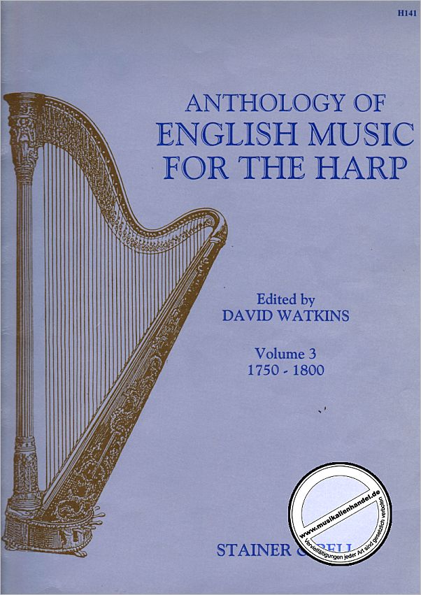 Titelbild für STAINER -H141 - ANTHOLOGY OF ENGLISH MUSIC FOR THE HARP 3 (1750-1800)