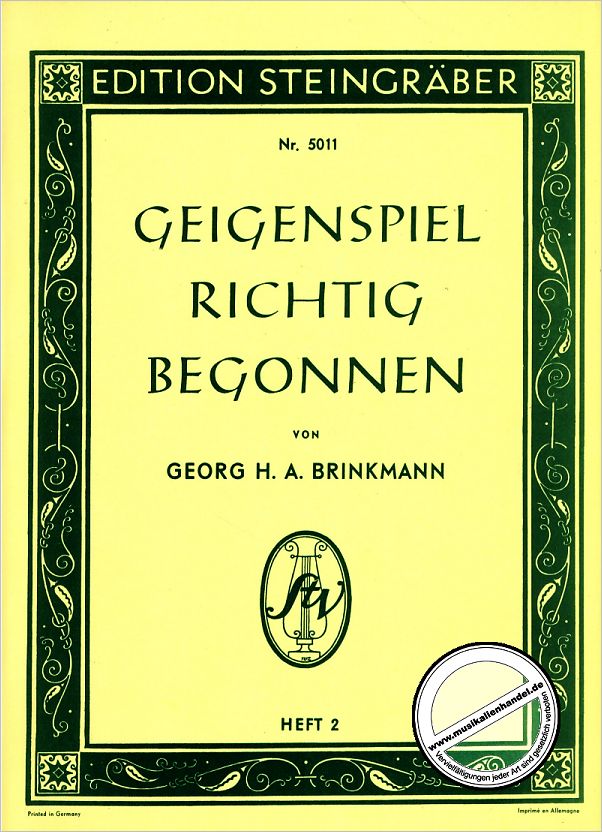 Titelbild für STEIN 5011 - GEIGENSPIEL RICHTIG BEGONNEN 2
