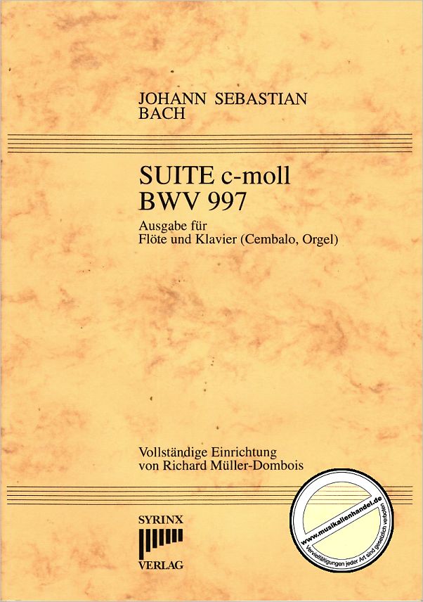 Titelbild für SYRINX 54 - SUITE C-MOLL BWV 997