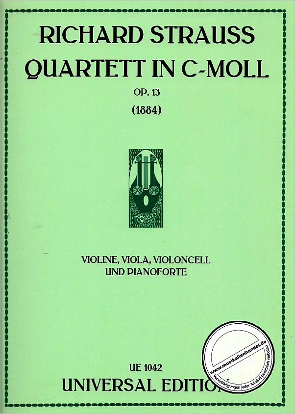 Titelbild für UE 1042 - QUARTETT C-MOLL OP 13
