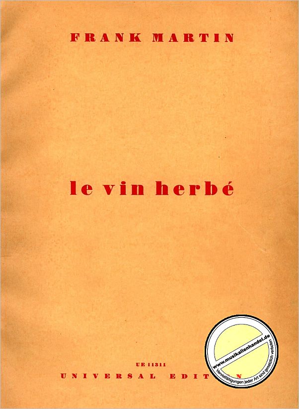 Titelbild für UE 11311 - LE VIN HERBE (DER ZAUBERTRANK)