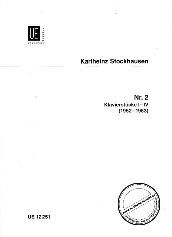 Titelbild für UE 12251 - KLAVIERSTUECKE 1-4
