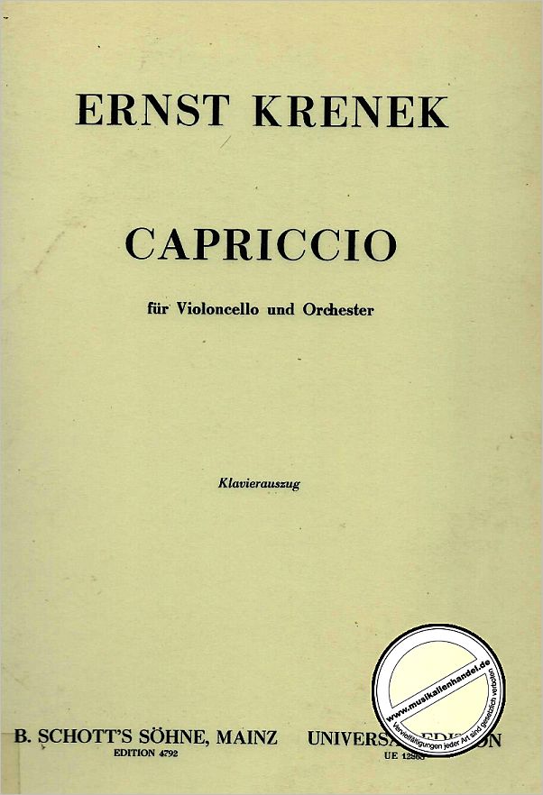 Titelbild für UE 12868 - CAPRICCIO VC + ORCH OP 145