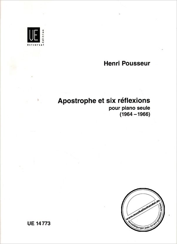 Titelbild für UE 14773 - APOSTROPHE + 6 REFLEXIONS