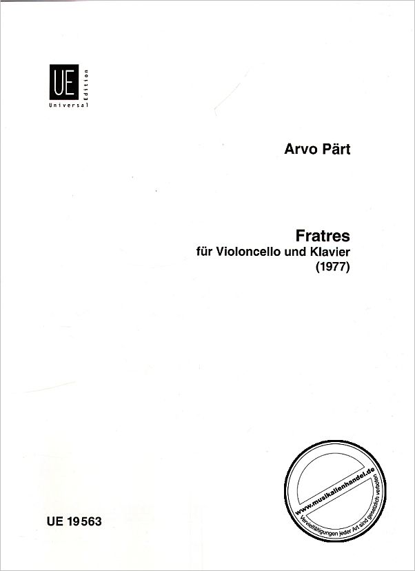 Titelbild für UE 19563 - FRATRES