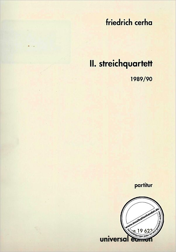 Titelbild für UE 19623 - STREICHQUARTETT 2