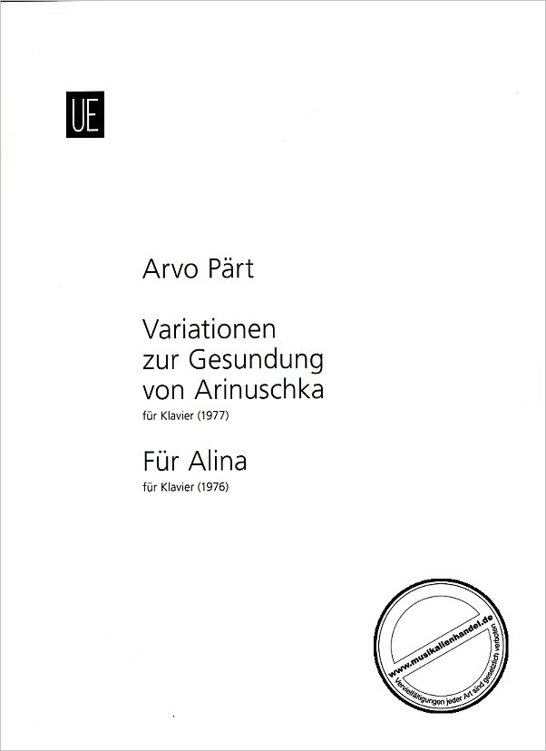 Titelbild für UE 19823 - Für Alina; Variationen zur Gesundung von Arinuschka