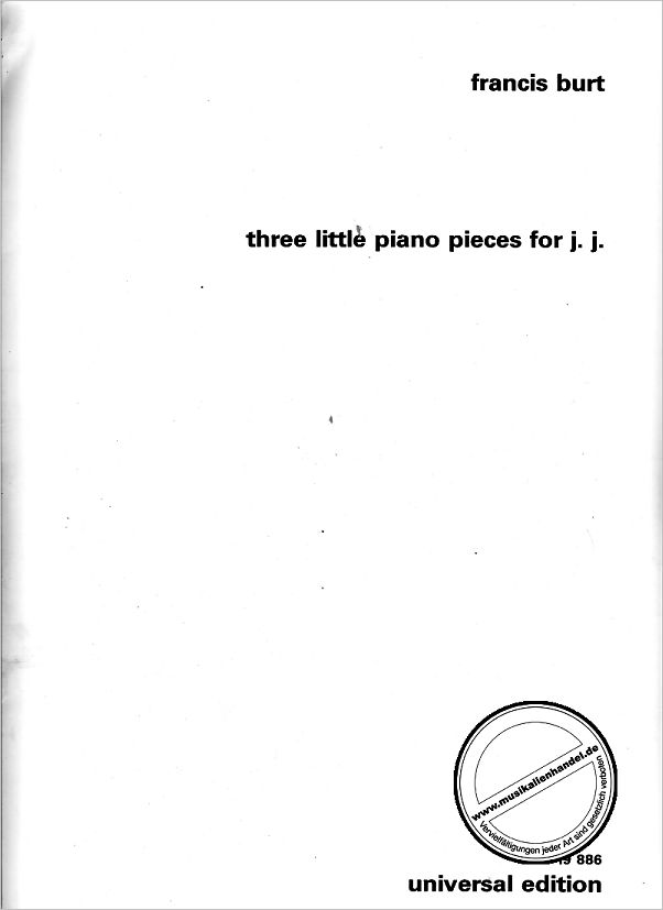 Titelbild für UE 19886 - 3 LITTLE PIANO PIECES