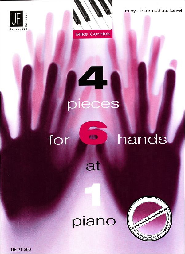 Titelbild für UE 21300 - 4 PIECES FOR 6 HANDS AT 1 PIANO