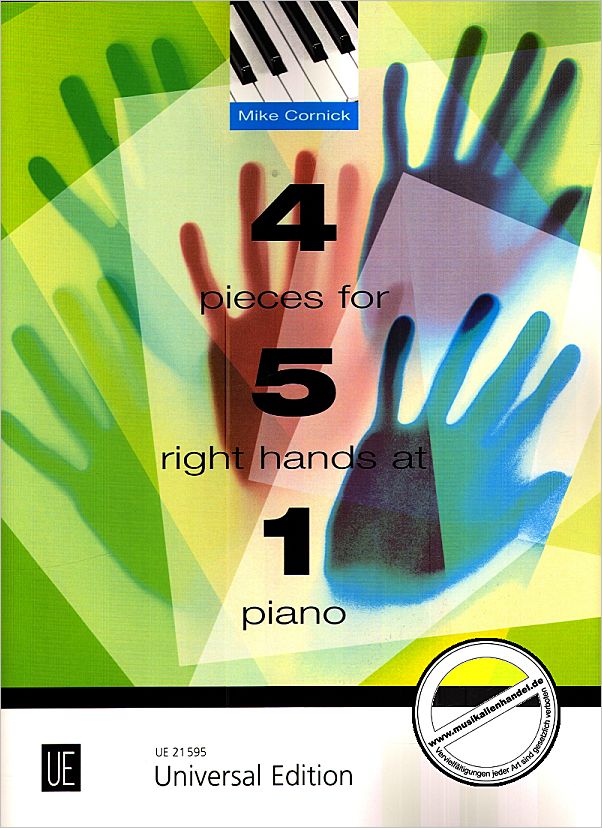 Titelbild für UE 21595 - 4 PIECES FOR 5 RIGHT HANDS AT 1 PIANO