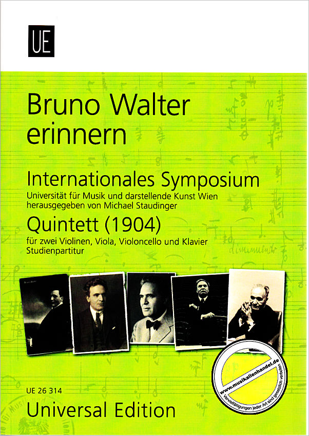 Titelbild für UE 26314 - BRUNO WALTER ERINNERN