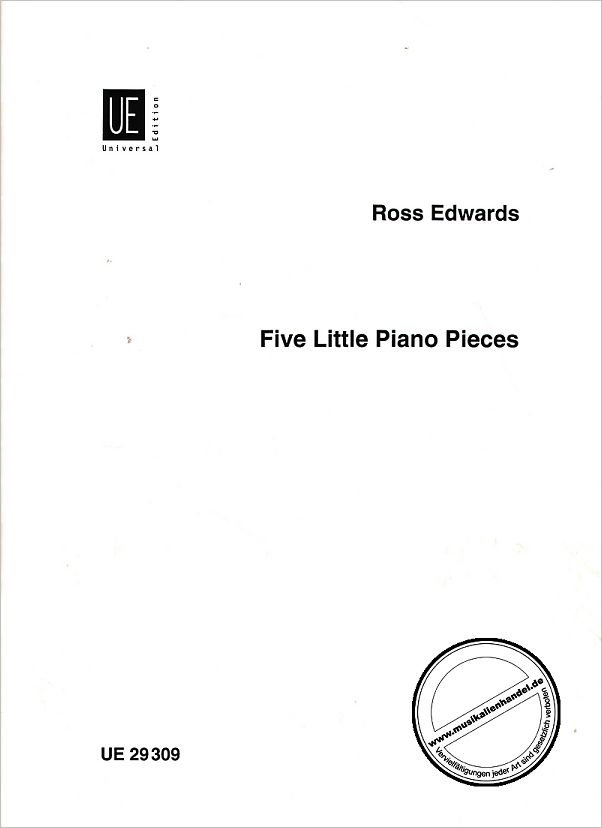 Titelbild für UE 29309 - 5 LITTLE PIANO PIECES
