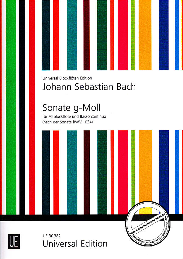 Titelbild für UE 30382 - SONATE G-MOLL NACH BWV 1034 (E-MOLL)