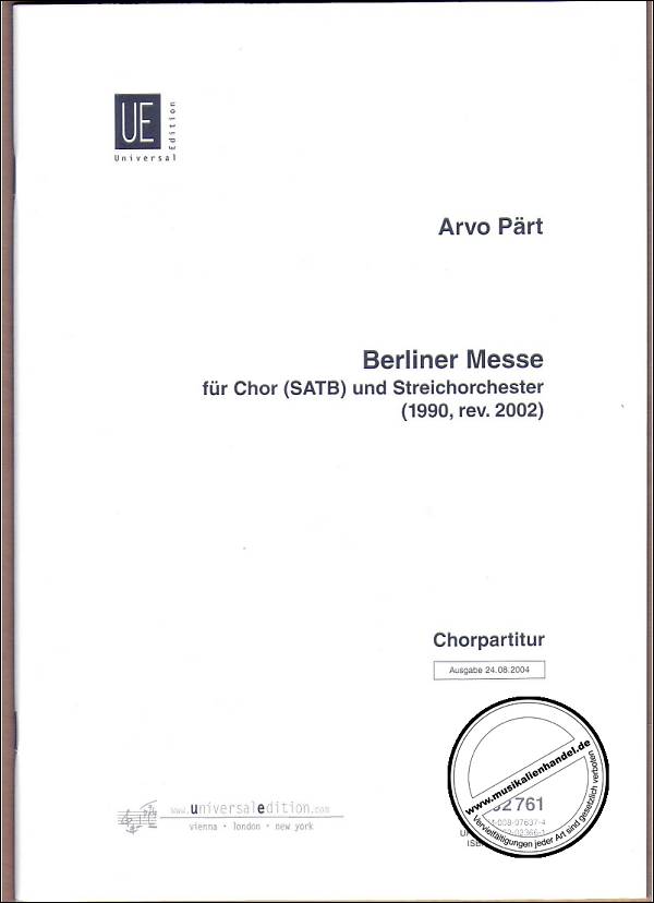 Titelbild für UE 32761 - BERLINER MESSE (1990 REV 2002)