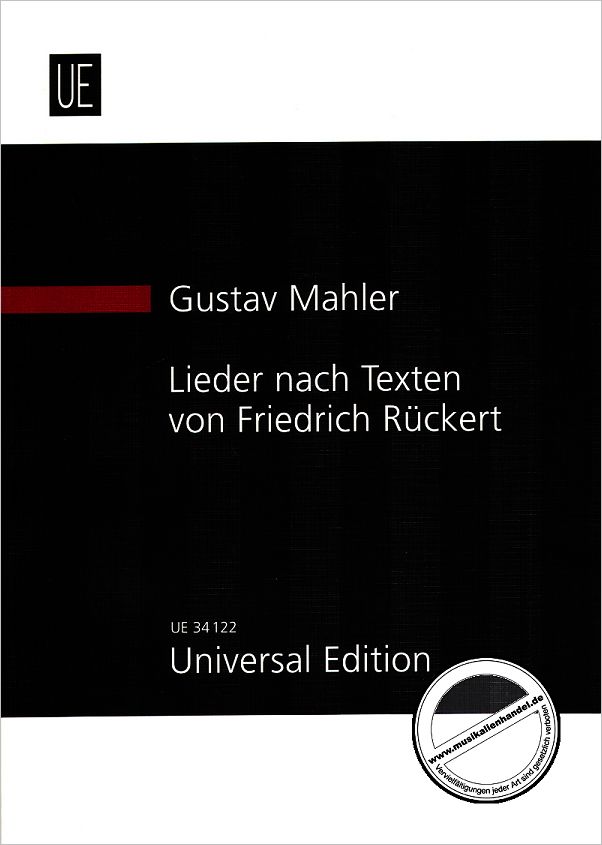 Titelbild für UE 34122 - LIEDER NACH TEXTEN VON FRIEDRICH RUECKERT