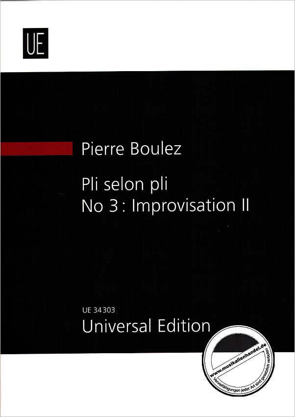 Titelbild für UE 34303 - PLI SELON PLI - NO 3 IMPROVISATION 2 (PORTRAIT DE MALLARME)