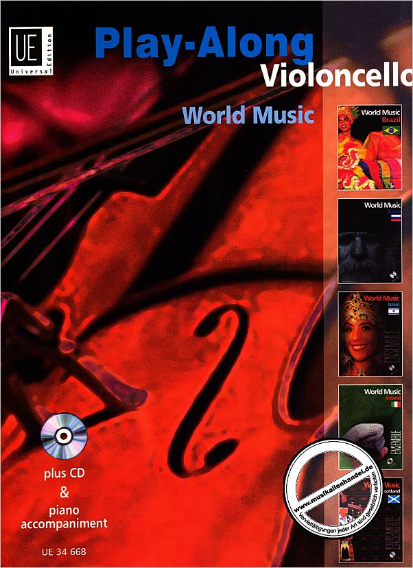 Titelbild für UE 34668 - WORLD MUSIC - VIOLONCELLO PLAY ALONG