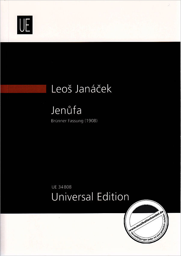 Titelbild für UE 34808 - JENUFA (BRUENNER FASSUNG 1908)